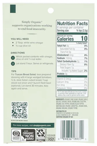 Vista 2 de Simply Organic Italian, certificado orgánico, sin gluten 0.7 oz