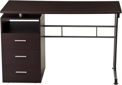 Vista 6 de Techni Mobili Escritorio para computadora con amplio almacenamiento, chocolate, 30 x 22.75 x 47.25 pulgadas, chocolate