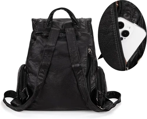Vista 3 de Montana West Mochila para mujer Western Trendy Satchel Backpack, Negro -, Mochilas de viaje