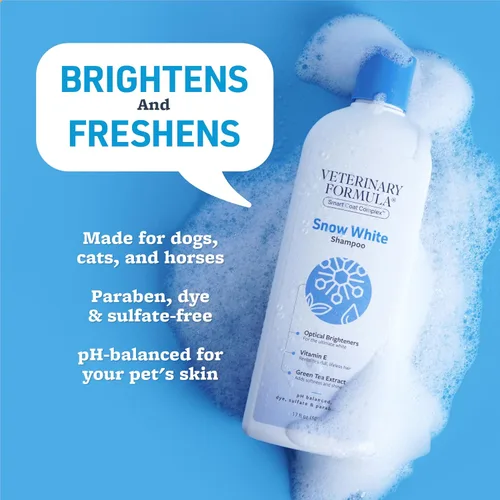 Vista 3 de Fórmula veterinaria Smart Coat Blanqueador y Removedor de Manchas Champú para Mascotas, 17oz