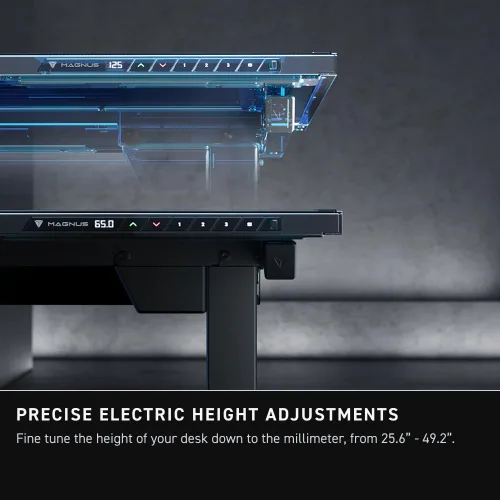 Vista 4 de Secretlab Magnus Pro - Escritorio eléctrico de pie con alfombrilla de cuero sintético Stealth Sigilo