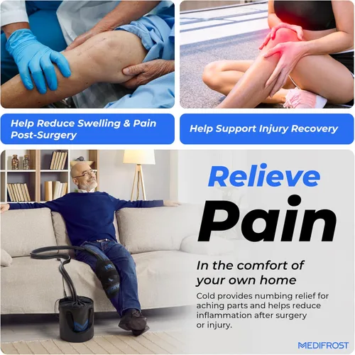 Vista 5 de REATHLETE MEDIFROST Máquina de terapia de frío Rodillera y hombro ajustable Máquina de hielo portátil de circulación fácil de usar