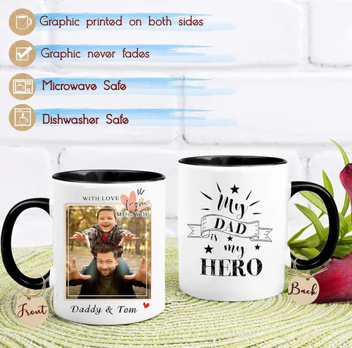 Vista 4 de SANTANNA Taza personalizada con texto en inglés "Friends Distance (¡Awesome Dad You Are!)