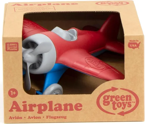 Vista 6 de Green Toys Avión - Libre de BPA, libre de ftalatos, avión aero rojo para mejorar el conocimiento aeronáutico de los niños. Juguetes