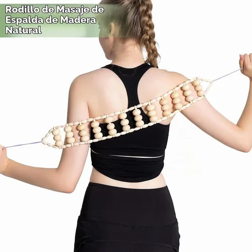 Vista 5 de AICNLY 6 herramientas de masaje de terapia de madera para moldear el cuerpo, rodillo corporal multifuncional para anticelulitis y dolor muscular