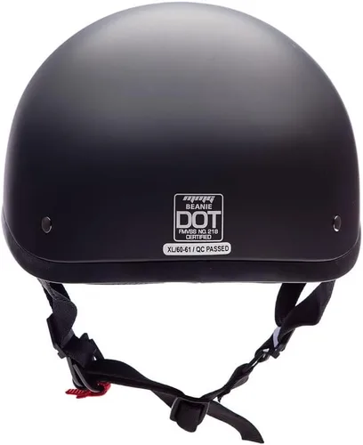 Vista 4 de Casco medio de motocicleta DOT Street Legal, M, Negro caucho