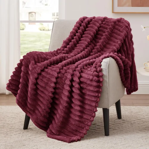 Vista 28 de EXQ Home Manta suave y suave de forro polar, acogedora y ligera para sofá o cama, manta de franela cálida y mullida para todas las estaciones