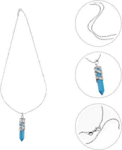 Vista 9 de Holibanna - Collar de cristal curativo con colgante de cristal hexagonal con diseño de dragón y piedras preciosas de chakra, adorno de la suerte