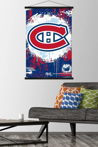Vista 2 de Trends International NHL Montreal Canadiens - Póster de pared con logotipo Maximalist 23 con marco magnético