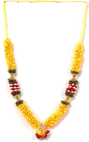 Vista 10 de ASHIRWAD Guirnalda de flores artificiales de 9 pulgadas, cinta de cuentas, pequeña estatua de ídolo grande mala, artículos indios Pooja Diwali Puja