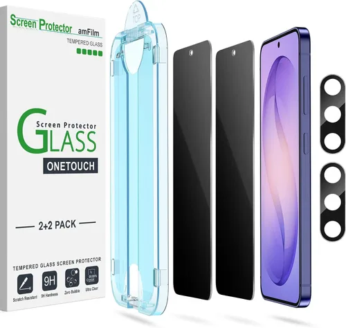 Vista 16 de amFilm Protector de pantalla de privacidad para Samsung Galaxy S22 0.18 oz de 6.1 pulgadas con 2 protectores de lente de cámara, antiespía