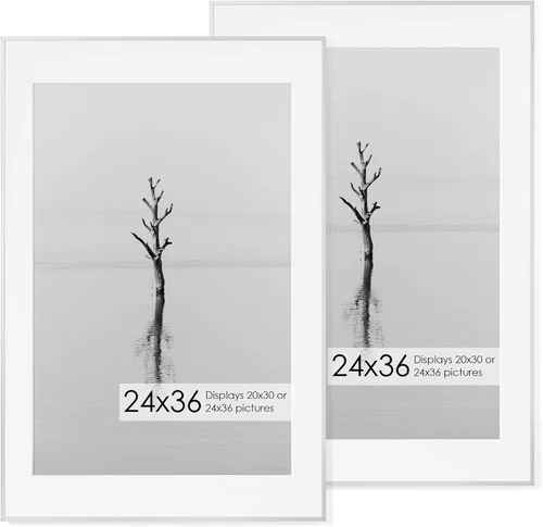 Vista 98 de Fun Memories Marco de Fotos A2 Negro, Marcos de Póster de Metal de Alta Gama de 16.5 x 23.5 pulgadas para Pared, Marco de Fotos A2 con Paspartú A3