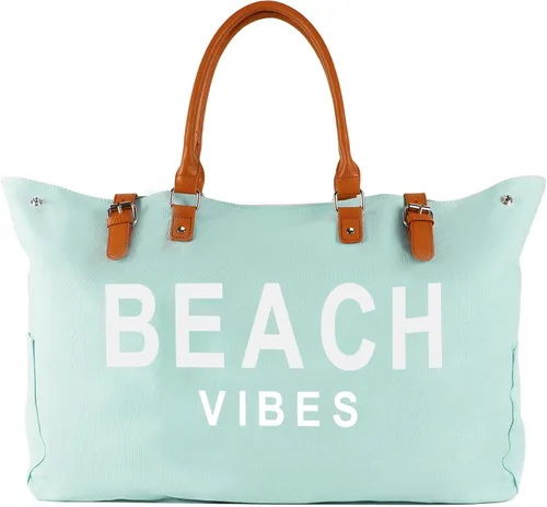 Vista 10 de Lamyba Bolsa de playa con mango de cuero vegano, extra grande, para mujer, impermeable, a prueba de arena, color blanco