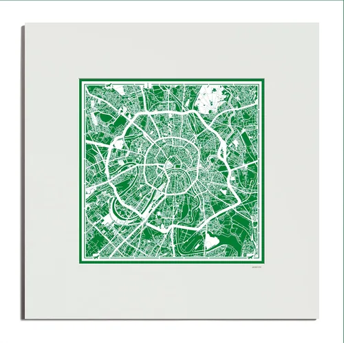 Vista 107 de O3 Design Studio Mapa de corte de papel de París, color negro mate, 20 x 20 pulgadas, arte en papel