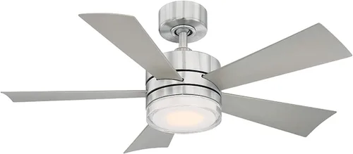 Vista 15 de Ventilador inteligente de techo con 5 aspas, accesorio de luz LED y control de pared para interiores o exteriores y para iOS o Android, Alexa