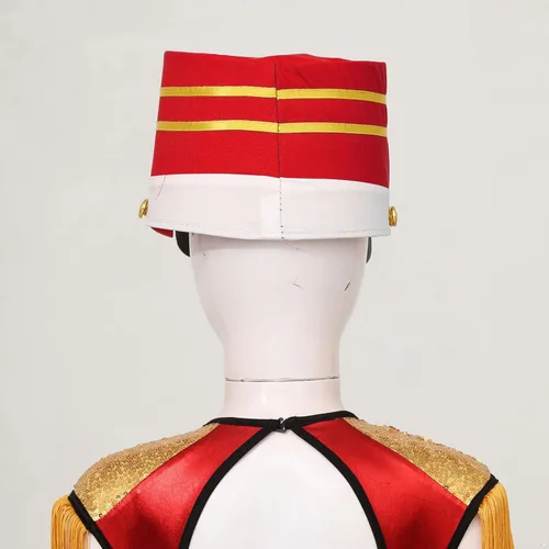 Vista 4 de Alvivi Sombrero Majorette para niños, sombrero de soldado de juguete, sombrero de banda de tambor, sombreros de batería para niño y niña, sombrero