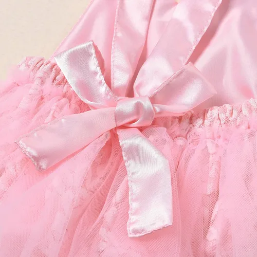 Vista 8 de Pelele para bebé niña, recién nacida, de vestido tutú con volantes y encaje, atuendo de princesa