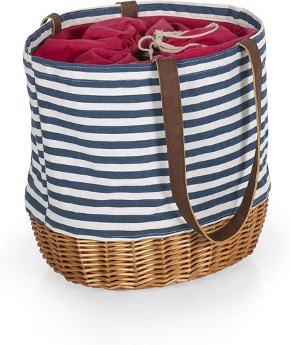 Vista 7 de PICNIC TIME Coronado - Cesta de lona y sauce, bolsa de picnic, bolsa de playa