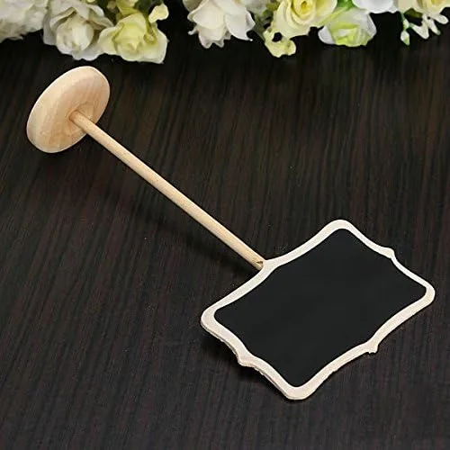 Vista 3 de 12 piezas Mini pizarra rectangular vintage para colocar tarjetas para mesa de postre WordPad mensajes, clip para boda