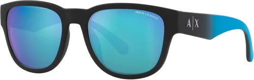 Vista 2 de Armani Exchange - Gafas de sol para hombre, montura negra mate, lentes gris oscuro, 2.126 in