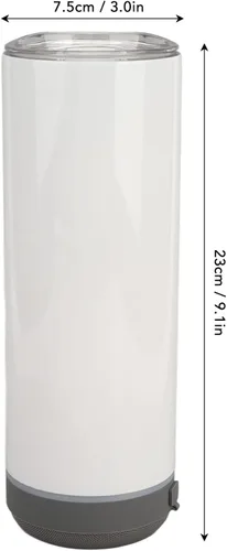 Vista 7 de Vaso de sublimación de 20 onzas, tazas aisladas de acero inoxidable 304, termos de doble pared al vacío desmontable con altavoz y luces LED, vaso