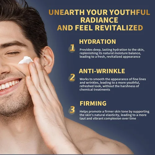 Vista 3 de Crema facial para hombre, antienvejecimiento, crema hidratante facial para hombre, loción facial con colágeno, retinol y ácido hialurónico, cuidado