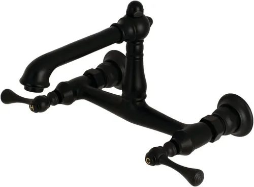 Vista 7 de Kingston Brass KS7247BL - Grifo de baño de montaje en pared, latón cepillado Cobrizo cepillado