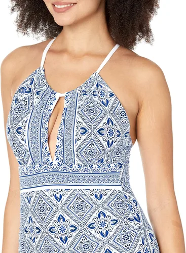 Vista 3 de La Blanca Traje de baño de una pieza con cuello alto para mujer