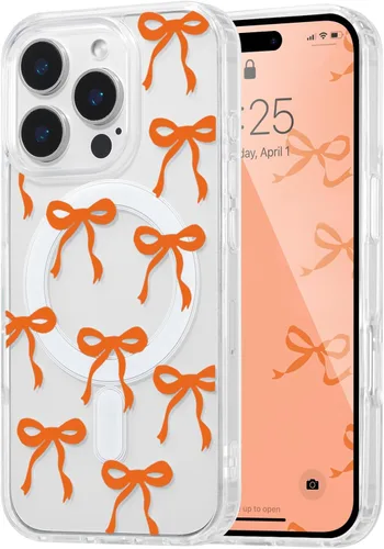 Vista 21 de UEEBAI - Funda magnética para iPhone 11, diseño de lazo, compatible con MagSafe, funda transparente delgada inalámbrica, antiamarilleo, a prueba