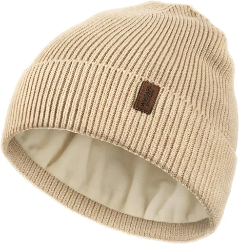 Vista 20 de Wmcaps – Gorro de invierno para hombre y mujer, gorro de punto suave y cálido con forro vellón Verde militar