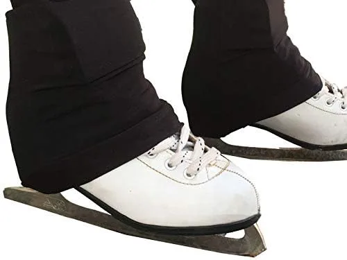 Vista 6 de Pantalones de patinaje artístico sobre hielo para niñas, pantalones de práctica sobre botas, pantalones de forro polar fino, pantalones de diamantes