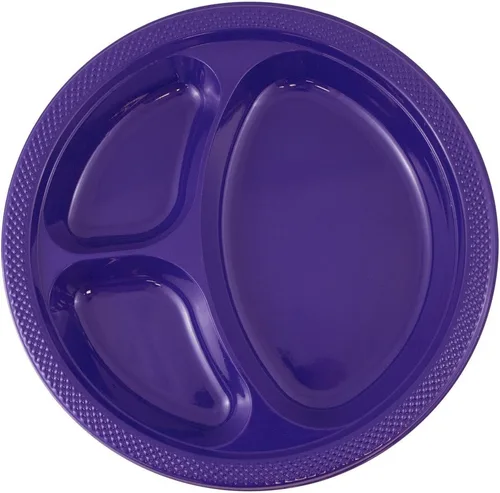 Vista 15 de Platos para fiesta de plástico redondos y cuadrados colorido de 7, 8, y 9 pulgadas, 10/20 platos por paquete, Negro