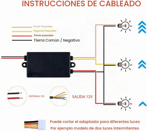 Vista 2 de Luz LED universal para coche, 12 V, 3 pasos, secuencial, dinámico, persecución dinámica, módulo, cajas de módulo, controlador para señal de giro