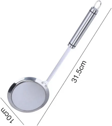 Vista 2 de Coladores de malla fina, SUS 304 de acero inoxidable de alta calidad, colador de alimentos de malla fina, colador de cocina, tamiz de mano, cuchara