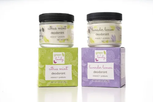 Vista 4 de Desodorante natural de lavanda y limón, fórmula mineral + probiótica. Vegano. Tarro de 2 onzas.
