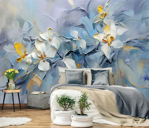 Vista 18 de Papel pintado de bosque tropical, palmera, mural de pared para dormitorio