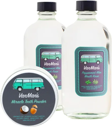 Vista 10 de Vanman's - VanMan's - Enjuague bucal de aloe de menta (8.8 onzas) - Aloe, enjuague bucal remineralizante de menta fresca para la salud