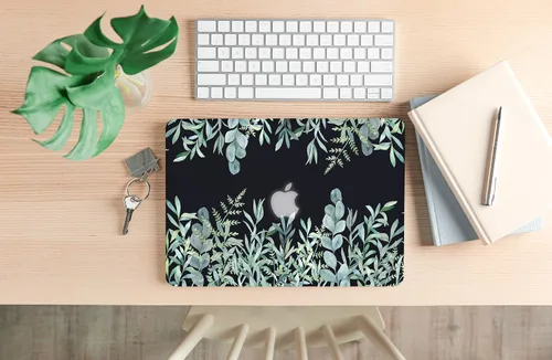 Vista 7 de Funda para MacBook Air de 13 pulgadas A1466 A1369 versión 2010-2017, efecto 3D, negro mate, cubierta dura transparente y cubierta de teclado, solo