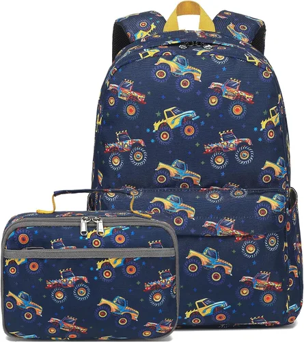 Vista 85 de CAMTOP - Conjunto de mochila y lonchera con estampados divertidos para niños de preescolar y primaria), Y0058-2