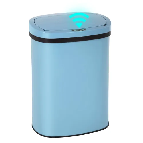 Vista 27 de PayLessHere Bote de basura de plástico de 13 galones Negro Tapa automática sin contacto con sensor de movimiento Bote de basura de cocina