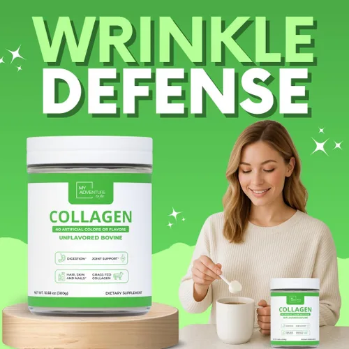 Vista 8 de My Adventure to Fit Colágeno hidrolizado para mujeres, polvo de colágeno alimentado con pasto para el crecimiento muscular y proteína de colágeno