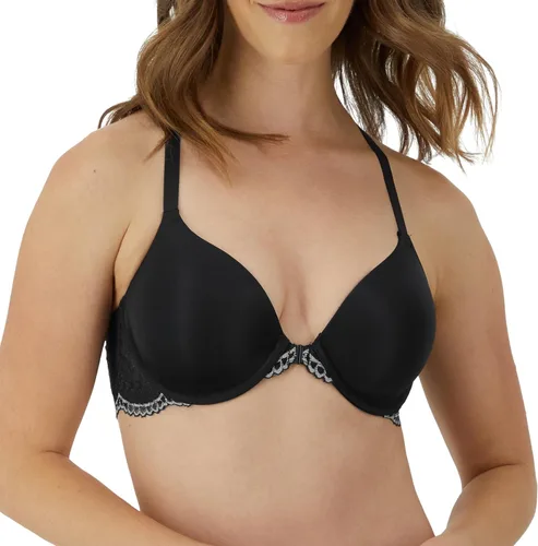 Vista 12 de Maidenform Women's Racerback Bra with Shaping & Support, One Fab Fit Underwire Bras for Women, Lightly Lined, Front Close Almendra/Perla