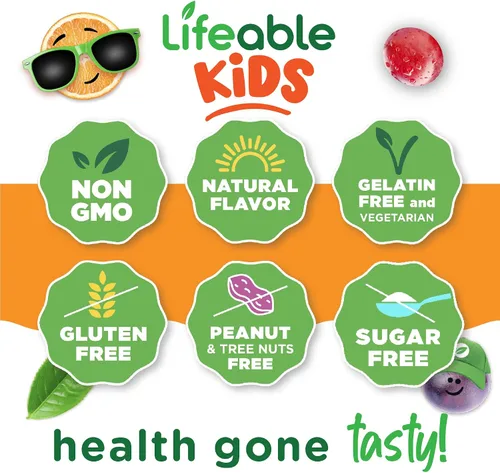 Vista 4 de Lifeable Gomitas de biotina sin azúcar para niños, 5000 mcg, suplemento de biotina de gran sabor, gomitas de biotina para el crecimiento