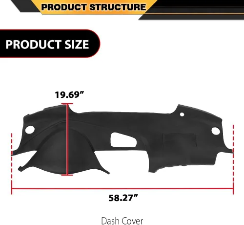 Vista 9 de CNNELL Cubierta de tablero compatible con Acura TL 2004-2008 negro 30408LLBLK