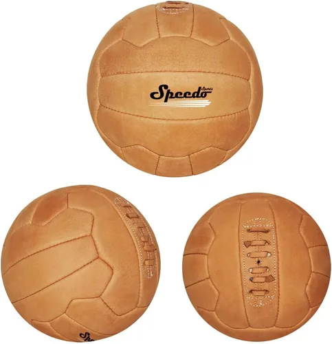 Vista 6 de Balón de fútbol vintage de cuero antiguo, tamaño 5