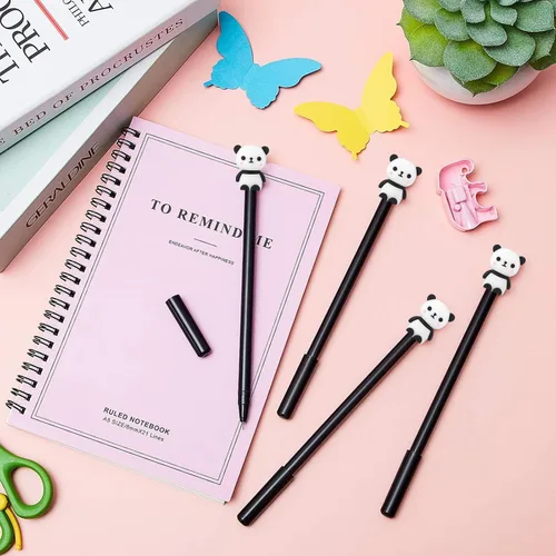Vista 7 de Zonon 20 bolígrafos de panda de 0.020 in de tinta de gel negro, lindos dibujos animados, panda kawaii, suministros de escritura de animales