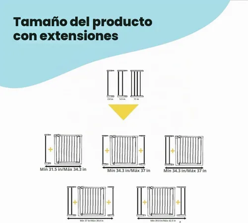 Vista 3 de Safety 1st Extensiones de 5.5 in para puerta de ajuste a presión