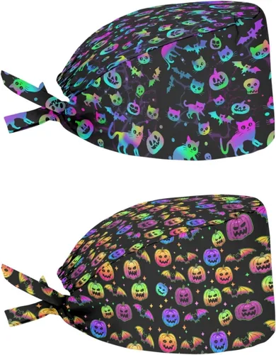 Vista 133 de Babrukda Paquete de 2 gorras con banda para el sudor ajustable con lazo en la espalda, gorro divertido