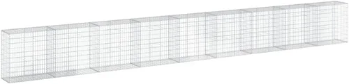 Vista 120 de vidaXL Cesta de gavión con tapa, 39.4 x 19.7 x 39.4 pulgadas, hierro galvanizado rectangular, resistente a la intemperie, montaje sin herramientas