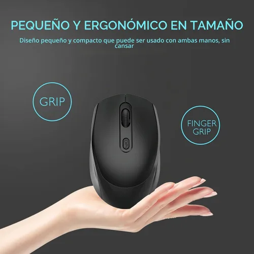 Vista 2 de ONE-UP Ratón inalámbrico, 2.4G, silencioso, receptor nano USB, para laptop, Chromebook, PC, Mac, Windows y trabajo escolar (negro)